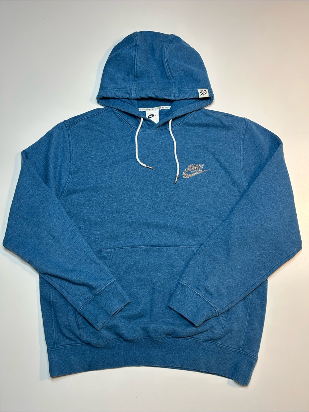 Nike Sportswear NSW Revival Fleece Grind Pullover Hoodie Marina Blue